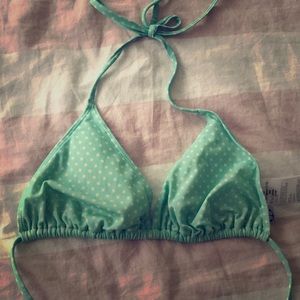 Polka dot aqua string bikini top nwot